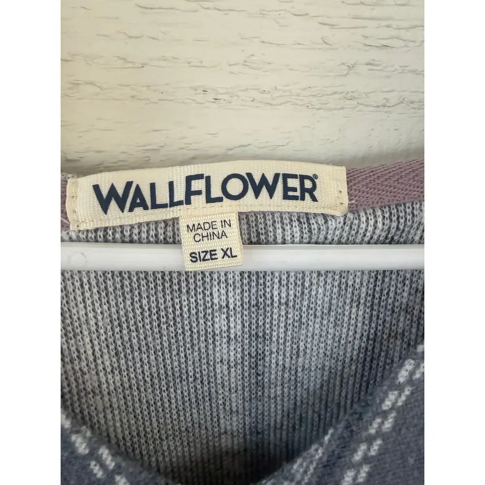 ✨ WALLFLOWER Boho Baja Hoodie Pullover – Striped Gray Mauve Blue – Size XL ✨ - Picture 3 of 5